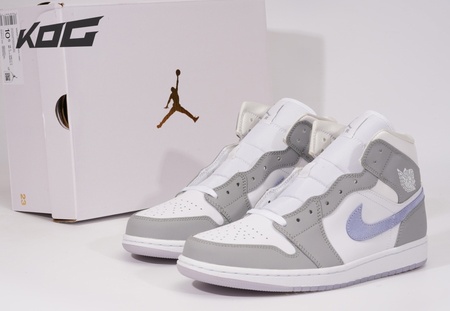 Air Jordan 1 Mid Wolf Grey Aluminum BQ6472-105 SIZE: 36-46