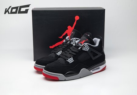 Air Jordan 4 Retro Bred 2019 black and red bull basketball shoes couple models SIZE: 40-50.5
