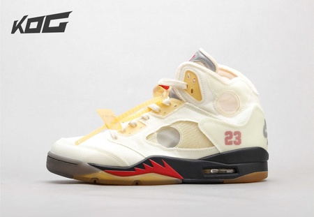 OFF-WHITE x Air Jordan 5 "Sail" 40-47.5
