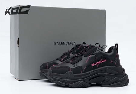 Balenciaga Triple S Allover Logo Black Pink (W) SIZE: 35-45