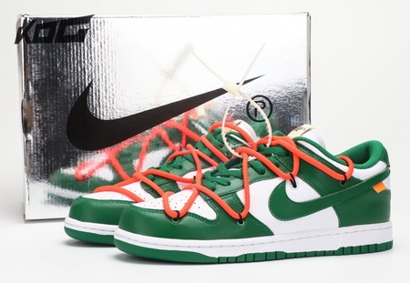 OFF-WHITE x NIKE DUNK LOW LTHR OW white green