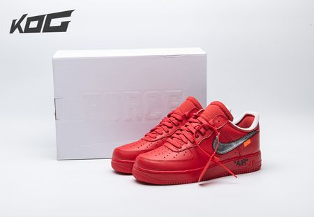 NIKE AIR FORCE 1 LOW OFF WHITE RED AO4297-600 Size 36-47.5